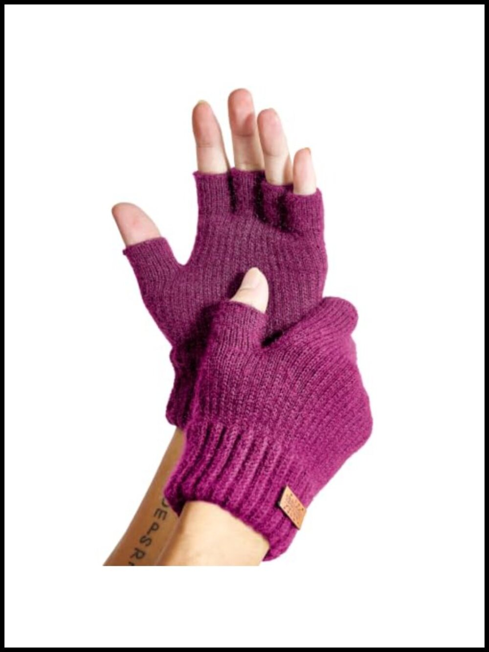 Alpaca Wool Fingerless Gloves Winter Warm Knit Half Finger Unisex